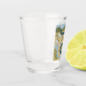 Stilvolle Cartoon Landschaft Reiseplan Schnapsglas (Links)