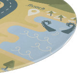 Stilvolle Cartoon Landschaft Reiseplan Schneidebrett (Ecke)