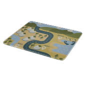 Stilvolle Cartoon Landschaft Reiseplan Schneidebrett (Ecke)