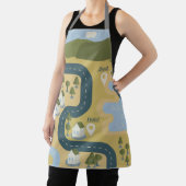 Stilvolle Cartoon Landschaft Reiseplan Schürze (InSitu)