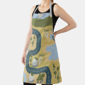 Stilvolle Cartoon Landschaft Reiseplan Schürze (InSitu)