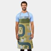 Stilvolle Cartoon Landschaft Reiseplan Schürze (Getragen)