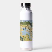 Stilvolle Cartoon Landschaft Reiseplan Trinkflasche (Links)