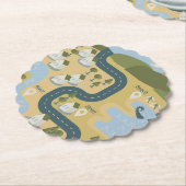 Stilvolle Cartoon Landschaft Reiseplan Untersetzer (angewinkelt)