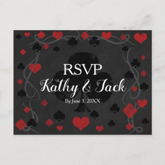 Stilvolle Casino Hochzeit Rsvp Postkarte