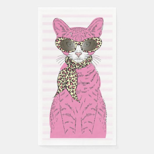Stilvolle Cat Cats Leopard Serviette (Vorderseite)