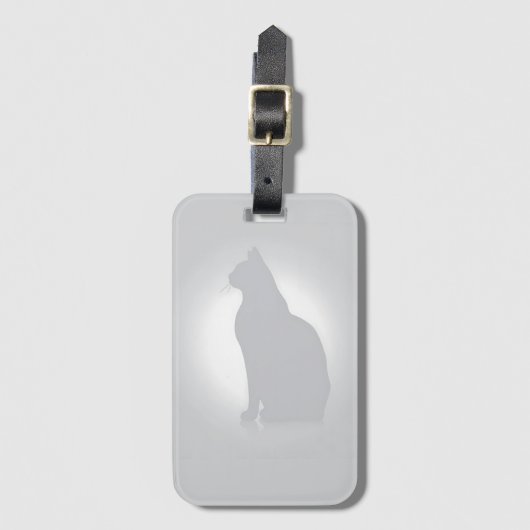 Stilvolle Cat Silhouette Gepäckmarke Gepäckanhänger (Vorderseite Vertikal)
