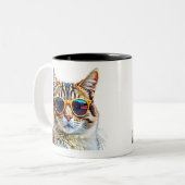 Stilvolle Cat-Tasse Zweifarbige Tasse (Vorderseite Links)
