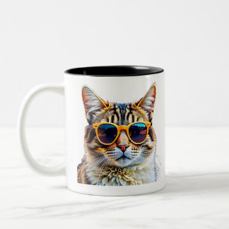 Stilvolle Cat-Tasse Zweifarbige Tasse