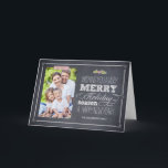 Stilvolle Chalked Holiday Foto Card Feiertagskarte<br><div class="desc">Feiern Sie die Saison mit dieser modernen und stilvollen Urlaubskarte aus Berry Berry Sweet.</div>