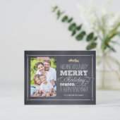 Stilvolle Chalked Holiday Foto Card Postkarte (Stehend Vorderseite)