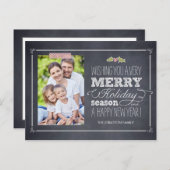 Stilvolle Chalked Holiday Foto Card Postkarte (Vorne/Hinten)