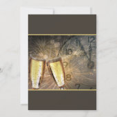 Stilvolle Champagner und Uhren - Neujahr Einladung (Rückseite)