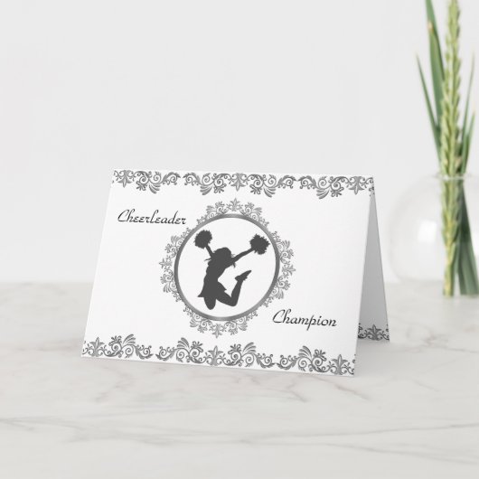 Stilvolle Cheerleader Champion Inspiration Zitat Karte (Vorderseite)