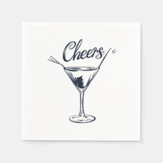 Stilvolle "Cheers" Cocktail Napkins Serviette