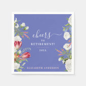 Stilvolle Cheers Elegant Lavender Retirement Flora Serviette (Vorderseite)