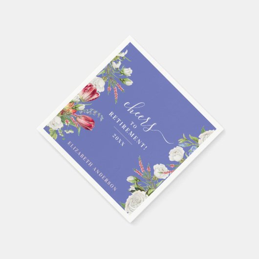 Stilvolle Cheers Elegant Lavender Retirement Flora Serviette (Ecke)