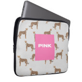 Stilvolle Cheetah Print Pink Laptop Case - Trendy (Vorne Rechts)