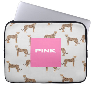 Stilvolle Cheetah Print Pink Laptop Case - Trendy 