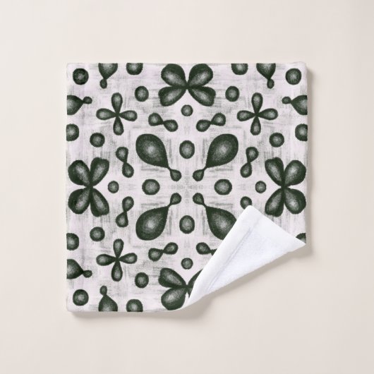 Stilvolle Chemie Muster in Schwarz und Weiß Badhandtuch Set (Waschlappen)