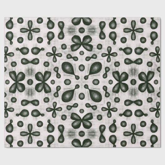 Stilvolle Chemie Muster in Schwarz und Weiß Geschenkpapier (Flach)