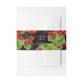 Stilvolle Cherry Black Wedding Initials Monogram Einladungsbanderole (Vorderseite Beispiel)