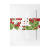 Stilvolle Cherry Wedding Initials Monogramm und Da Einladungsbanderole (Vorderseite Beispiel)