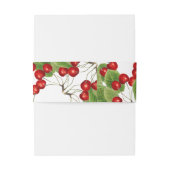 Stilvolle Cherry Wedding Initials Monogramm und Da Einladungsbanderole (Rückseitenbeispiel)