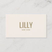 Stilvolle Chic Beige Ivory Typografie Visitenkarte (Vorderseite)