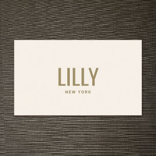 Stilvolle Chic Beige Ivory Typografie Visitenkarte