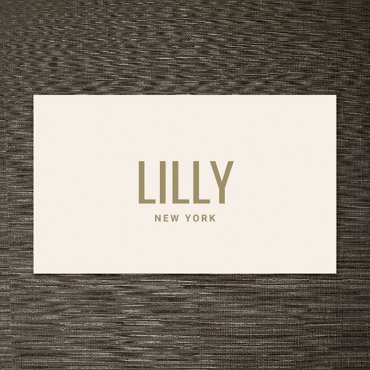 Stilvolle Chic Beige Ivory Typografie Visitenkarte