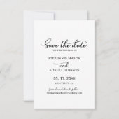 Stilvolle Chic Calligraphie 3 Foto Collage Wedding Save The Date (Rückseite)