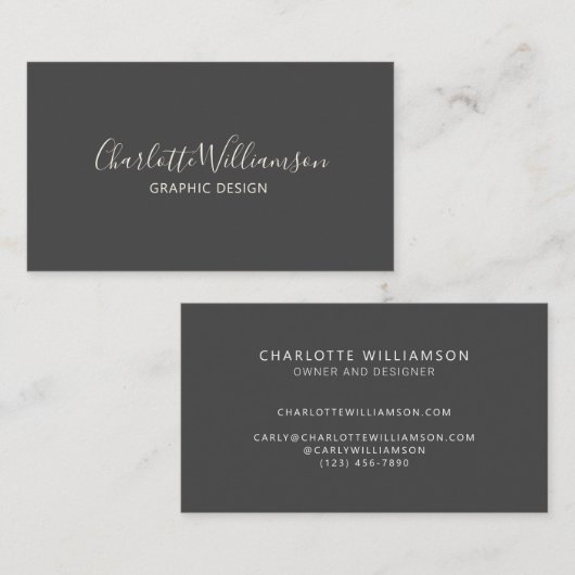 Stilvolle Chic Elegant Monogram Minimalistisch Bla Visitenkarte (Vorne/Hinten)