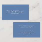 Stilvolle Chic Elegant Monogram Minimalistisch Blu Visitenkarte (Vorne/Hinten)