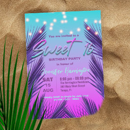 Stilvolle Chic Exotic Tropical Summer Sweet 16 Einladung