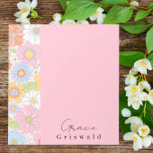 Stilvolle Chic farbenfrohe Retro Floral Muster Gir Notizblock