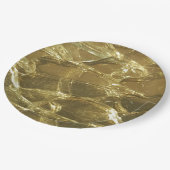 Stilvolle Chic Festive Shiny Gold Golden Glitzer Pappteller (Schrägansicht)