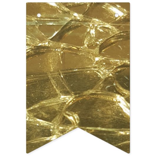 Stilvolle Chic Festive Shiny Gold Golden Glitzer Wimpelkette (Erste Fahne)