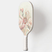 Stilvolle Chic Flamingo Monogram Personalisiert Pickleball Schläger (Links)