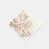 Stilvolle Chic Flamingo Monogram Personalisiert Serviette (Ecke)
