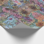 Stilvolle Chic Flower Garden Aquarellbilder Geschenkpapier (Ecke)