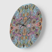 Stilvolle Chic Flower Garden Aquarellbilder Große Wanduhr (Winkel)