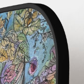 Stilvolle Chic Flower Garden Aquarellbilder Pickleball Schläger (Linke Seite)