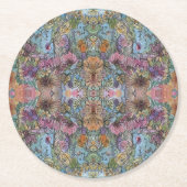 Stilvolle Chic Flower Garden Aquarellbilder Runder Pappuntersetzer (Vorderseite)