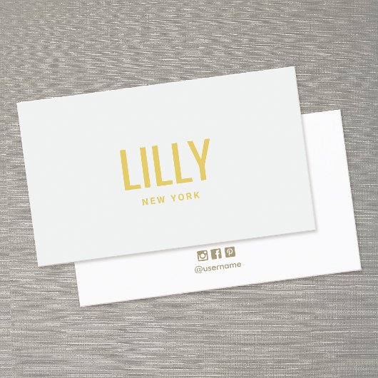 Stilvolle Chic Gray Yellow Typografie Visitenkarte