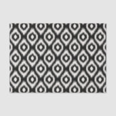 Stilvolle Chic Mod Black Ivory Diamond Ikat Muster Seidenpapier (Vorderseite)