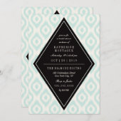 Stilvolle Chic Mod Diamond Ikat Ethnic Brautparty Einladung (Vorne/Hinten)
