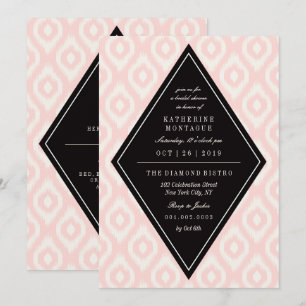 Stilvolle Chic Mod Diamond Ikat Ethnic Brautparty Einladung