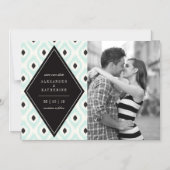 Stilvolle Chic Mod Diamond Ikat Foto Save the Date Magneteinladung (Vorderseite)