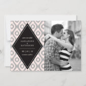 Stilvolle Chic Mod Diamond Ikat Foto Save the Date Magneteinladung (Vorderseite)